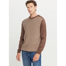 Altınyıldız Classics Bisiklet Yaka Standart Kahve - Bej Erkek Kazak ACE049261478_KHJ