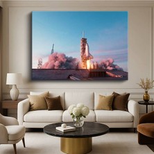 Space Shuttle Fırlatma Uzay Kanvas Tablo Aracı Nasa Mekiği Tablo