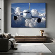 GülsenArt Yolcu Uçağı Gökyüzü Zarif Kanvas Tablo Hakimi Havayolu Ticari Tablo