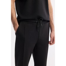 Avva Erkek Siyah Beli Lastikli Bağcıklı Bi-Stretch Regular Fit Eşofman Altı A51Y3400