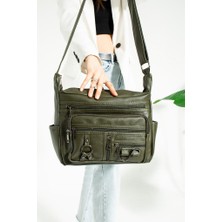 Baginn Y.s.deri Kadın Postacı Çanta Çok Cepli 30*20 cm Vegan Deri Bayan Çapraz Askılı Omuz Çantası