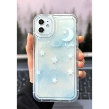 Go Aksesuar Iphone 11 Uyumlu Mavi Goodnight  Dream ( 12 Görünümlü Köşeli ) Kamera Korumalı Kılıf