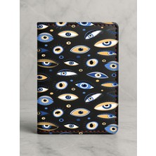 Nurdic Ruhsat Koruyucu Baskılı Kart Bölmeli Siyah Vinlex Deri Ruhsat Kabı Kılıfı Eyes