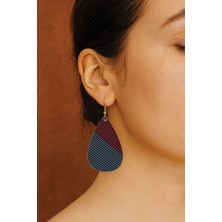 Nurdic Kadın- Küpe Desenli Stilist Kancalı Baskılı Küpe Damla Şeffaf Eleanor