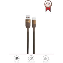 Torima Şarj Kablosu Usb to Type-C Data Kablo U18 Kahverengi
