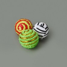 Kpm 3'lü Kedi Topu Oyuncak - Asorti - 3,5 cm