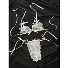 Mean Girl Lingerie Dantelli Cut Out Kurdele Detaylı Iç Çamaşır Takımı