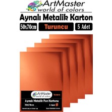 Turuncu Renkli 50X70 Metalik Aynalı Fon Kartonu 5 Adet 1 Paket Artmaster Metalik Aynalı Fon Kartonu