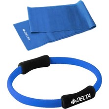 Delta Pilates Egzersiz Çemberi, 120X15 cm Jimnastik Pilates Bandı Lastiği 2li Plates Seti