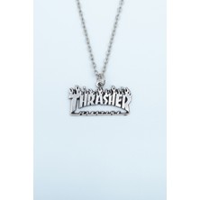 IDR Thrasher Magazine Gümüş Kaplama Düz Zincir Kolye