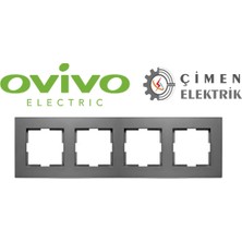 MCM Group Füme Dörtlü Çerçeve - Priz ve Anahtar Için Uyumlu Çerçeve