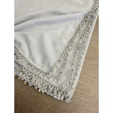 Htm Yapı Anne Eli Ile Işlenmiş Tığ Oyalı Yazma Örtü Yerli Üretim 100X100CM