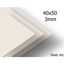 Feoly Art 3 mm 40X50 Mdf Plaka (3 Adet) - Hobi, Maket, Ahşap El Sanatları Için Uygun (3`lü Paket)