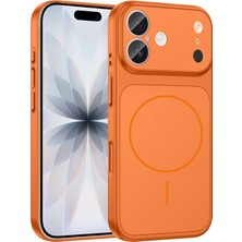 Apple iPhone 16 Uyumlu Kılıf Zebana Titanmag Colorshield Kılıf (Kablosuz Şarj) Turuncu