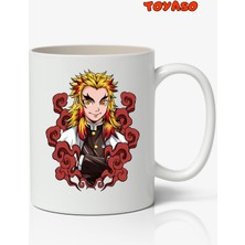 Toyaso Demon Slayer Iblis Keser Rengoku Anime Temalı Beyaz Kupa Bardak Sevgiliye Arkadaşa Hediye