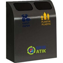 Nil Banyo Üstüner Geri Dönüşüm Kutusu 2li Iç Kovalı Duvar Tip 26*80*60CM