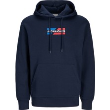 Jack & Jones Jjcorp Pamuklu Logolu Regular Fit Kapüşonlu Sweat Erkek Sweat 12268422