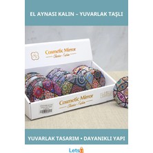 Letsii Zarif Taşlı Yuvarlak Kalın El Aynası