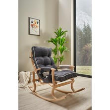 Özmob Relax  Lüx  Ahşap Çift Minderli Çift Cepli Sallanan Sandalye Çift Taraflı Sallanan Koltuk Tv Koltuğu