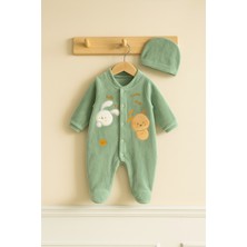 Pera Baby Play Tıme Nakışlı Kadife Bebe Tulum