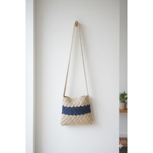 El Yapımı Kağıt Ip Renkli Kadın Kol Çantası