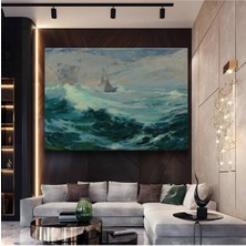 Frederick Judd Waugh Fırtınalı Deniz Dalgalar Kanvas Tablo Duvar Tablosu Dekoratif Ressam Tablosu