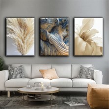 Dekoratif Tablonuz Dekoratif Şık Modern Hd Dijital Baskı 3'lü Dikey Kanvas Tablo Kombin H42