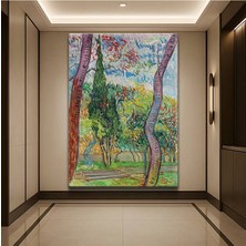 Vincent Van Gogh Bahçe Selvi Ağacı Kanvas Tablo Duvar Tablosu Dekoratif Ressam Tablosu