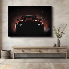 Bmw Sedan Karanlık Farlar Kanvas Tablo Alman Lüksü Parlayan Otomobil Tablo