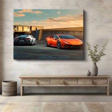 Lamborghini Huracan Evo Ikili Kanvas Tablo Italyan Süper Spor Otomobil Tablo