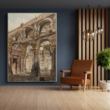 Richard Parkes Bonington Katedral Iç Mimari Kanvas Tablo Duvar Tablosu Dekoratif Ressam Tablosu