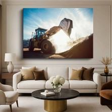 Loader Iş Makinesi Gün Kanvas Tablo Işığı Çalışırken Sarı Tablo