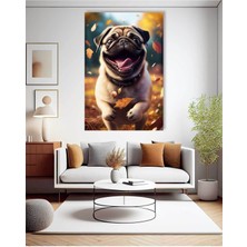 Pug Köpek Hd Baskı Kanvas Tablo Hd Dijital Baskı Dikey Kanvas Tablo 0983209