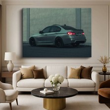 Bmw M3 Yan Profil Kanvas Tablo Gri Sedan Alman Tablo