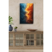 Su ve Ateş Hd Baskı Kanvas Tablo Hd Dijital Baskı Dikey Kanvas Tablo