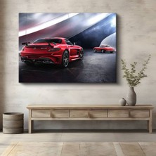Gülsen Art Mercedes-Amg Sls Kırmızı Kanvas Tablo Alman Gücü Otomobili Tablo