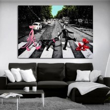 Gülsen Art Pink Panther & Charli Cp Hd Dijital Baskı Yatay Kanvas Tablo Oturma Odası Ofis Işyeri Dekoru