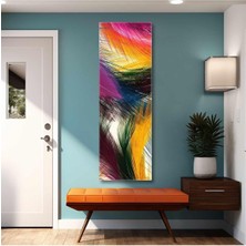 Kuş Tüyleri Dekoratif Dikey Panaromik Hd Dijital Baskı Kanvas Tablo Ofis Salon Dekoratif