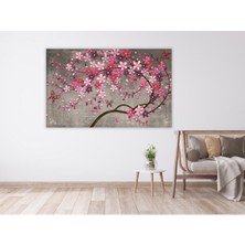 Gülsen Art Mor Çiçekli Ağaç Tek Parça Cotton Canvas Tablo Hd Dijital Baskı Yatay Kanvas Tablo