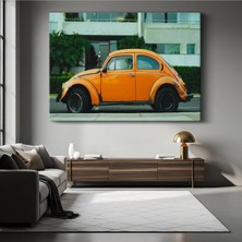 Volkswagen Beetle Turuncu Klasik Kanvas Tablo Vosvos Alman Ikonu Tablo