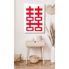 Gülsen Art Feng Shui Double Happiness Duvar Tablosu Hd Dijital Baskı Dikey Kanvas Tablo