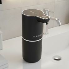 Norrheim Linaren Ir Sensörlü - Şarjlı - 4 Farklı Seviyeli - Geniş Hazne & Ipx6 Dayanıklılık Sertifikalı Köpük Sıvı Sabunluk - Siyah