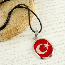 Fantastik Store Ay Yıldız Metal Vinlex Deri Kolye