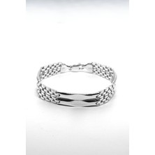 Oya Silver Zincir Desenli Gümüş Erkek Bileklik