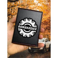 Nurdic Bombardier Ruhsat Kabı Logolu Motorsiklet Utv Atv Racing Ruhsat Kılıfı Deri Koruyucu