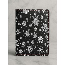 Nurdic Ruhsat Koruyucu Baskılı Kart Bölmeli Siyah Vinlex Deri Ruhsat Kabı Kılıfı Kar Taneleri