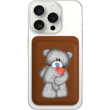 Nurdic iPhone 11 12 13 14 15 16 17 Pro Max Plus Air Magsafe Mıknatıslı Kahve/taba Kartlık Aşk Yarası