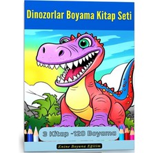 Enine Boyuna Eğitim Dinozorlar Boyama Kitap Seti (3 Kitap)