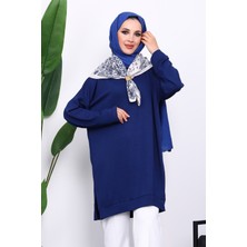 İmaj Butik Lacivert Bisiklet Yaka Modal Tunik