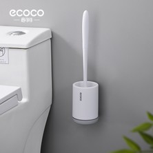 Miecoco Silikonlu Duvara Yapışkanlı Tuvalet Fırçası Gri Beyaz